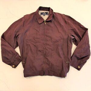 VTG Newport Harbor Sz L Sport Maroon Zip Up Utility Pocket Jacket Windbreaker